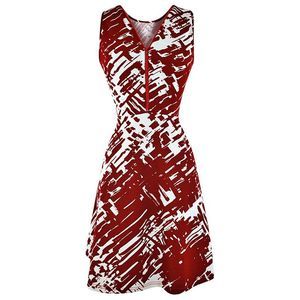 Abstract Print Sleeveless Dress